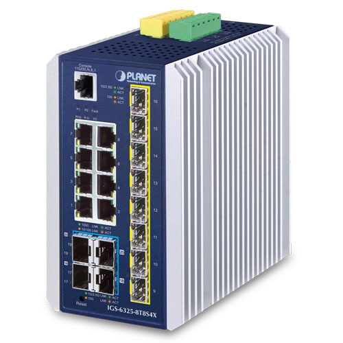 Industrial L3 8-Port 10/100/1000T + 8-Port 1G/2.5G SFP + 4-Port 10G SFP+ Managed Ethernet Switch IGS-6325-8T8S4X