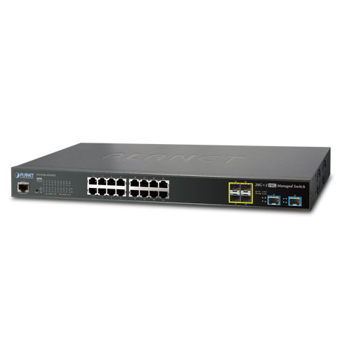 L2+ 16-Port 10/100/1000T + 4-Port 100/1000X SFP + 2-Port 10G SFP+ Managed Ethernet Switch GS-5220-16T4S2XR