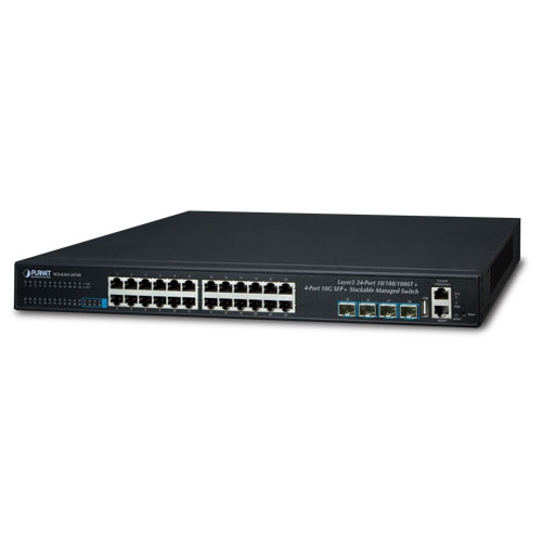 Layer 3 24-Port 10/100/1000T + 4-Port 10G SFP+ Stackable Managed Switch SGS-6341-24T4X