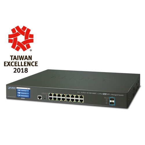 L2+ 16-Port 10/100/1000T + 2-Port 10G SFP+ Managed Switch with LCD touch screen GS-5220-16T2XV/GS-5220-16T2XVR