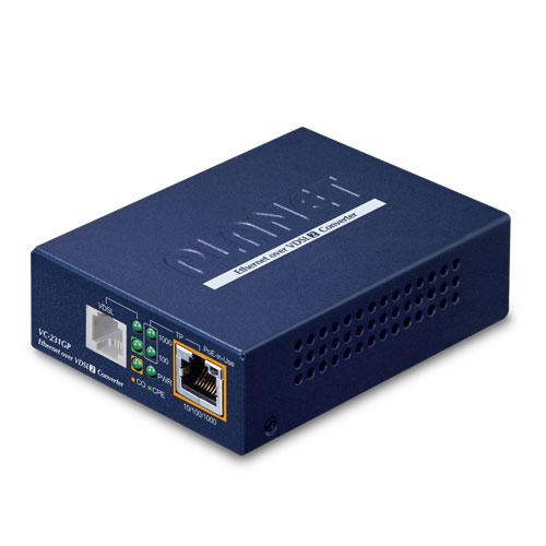 1-Port 10/100/1000T 802.3at PoE+ Ethernet to VDSL2 Converter VC-231GP