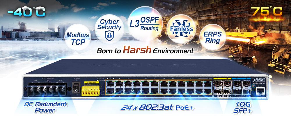 IGS-6325-16P4S L3 Industrial 16-Port 10/100/1000T 802.3at PoE + 4-Port  100/1000X SFP Managed Ethernet Switch - Planet Technology USA