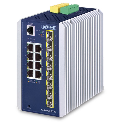 Industrial L3 8-Port 10/100/1000T + 8-Port 1G/2.5G SFP Managed Ethernet Switch IGS-6325-8T8S
