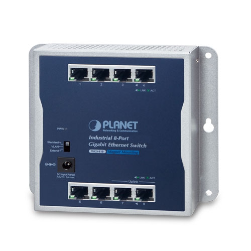 Industrial 8-Port 10/100/1000T Wall-mounted Gigabit Ethernet Switch WGS-810