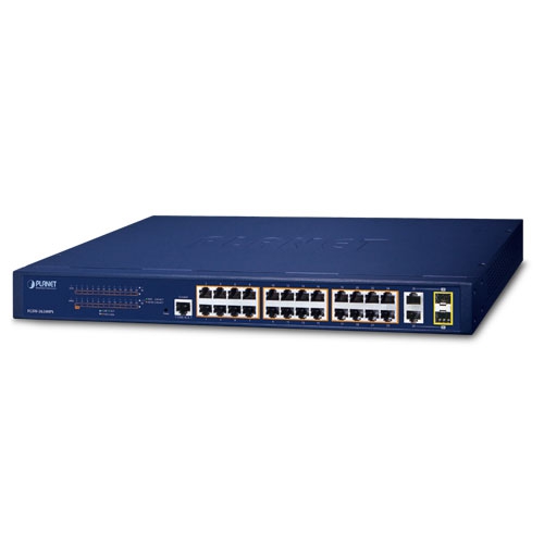 24-Port 10/100TX 802.3at PoE + 2-Port Gigabit TP/SFP Combo Managed Ethernet Switch FGSW-2624HPS