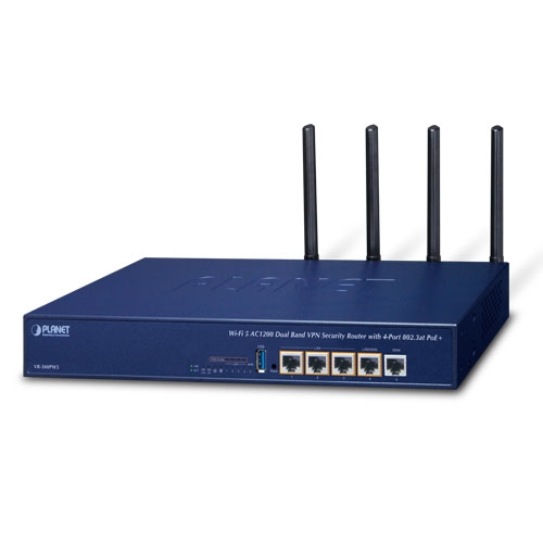 Wi-Fi 5 AC1200 Dual Band VPN Security Router with 4-Port 802.3at PoE+ VR-300PW5