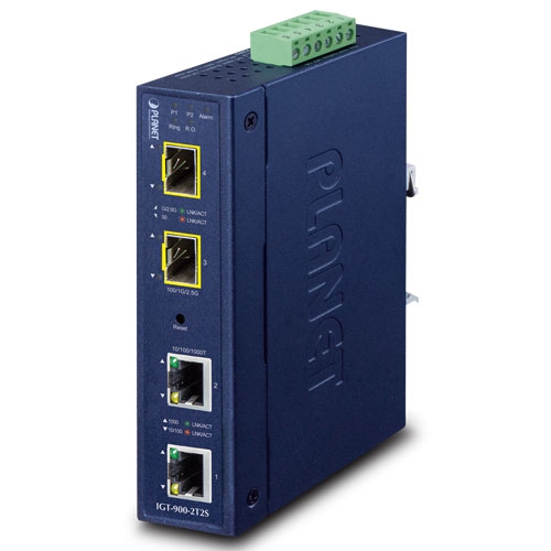 Industrial 2-Port 10/100/1000T + 2-Port 100/1000/2500X SFP Managed Media Converter IGT-900-2T2S