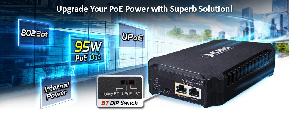 POE-175-95 - 802.3bt Ultra PoE Injector - PLANET Technology