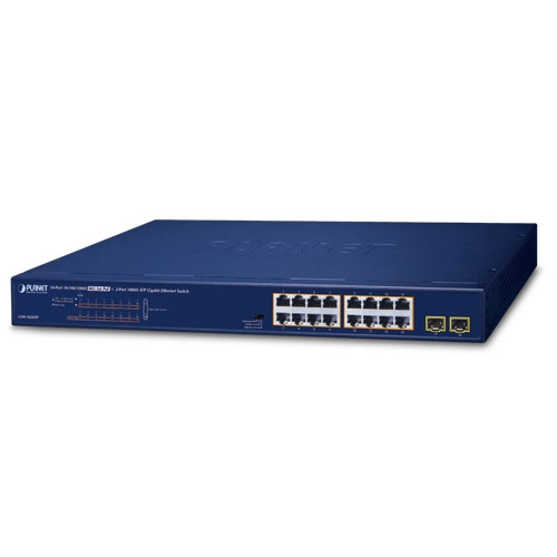 16-Port 10/100/1000T 802.3at PoE + 2-Port 1000X SFP Gigabit Ethernet Switch GSW-1820HP