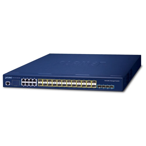 L3 16-Port 100/1000X SFP + 8-Port Gigabit TP/SFP + 4-Port 10G SFP+ Stackable Managed Switch (Dual 100~240V AC) SGS-6310-16S8C4XR