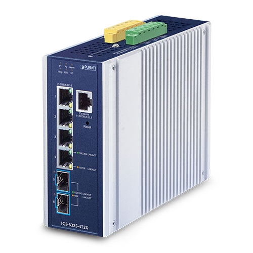 Industrial Layer 3 4-Port 2.5GBASE-T + 2-Port 10GBASE-X SFP+ Managed Ethernet Switch IGS-6325-4T2X