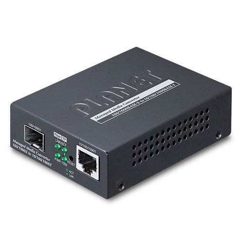 10/100/1000BASE-T to 100/1000BASE-X SFP Managed Media Converter GT-915A