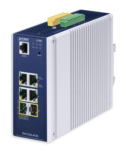 Industrial L2+ 4-Port 10/100/1000T + 2-Port 1G/2.5G SFP Managed TSN Ethernet Switch TSN-5225-4T2S